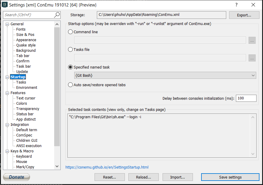 General settings General settings